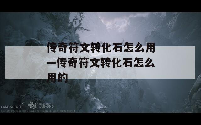 传奇符文转化石怎么用—传奇符文转化石怎么用的