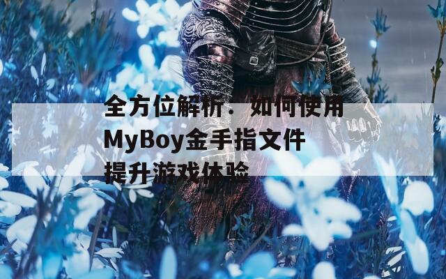 全方位解析：如何使用MyBoy金手指文件提升游戏体验