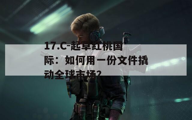 17.C-起草红桃国际：如何用一份文件撬动全球市场？