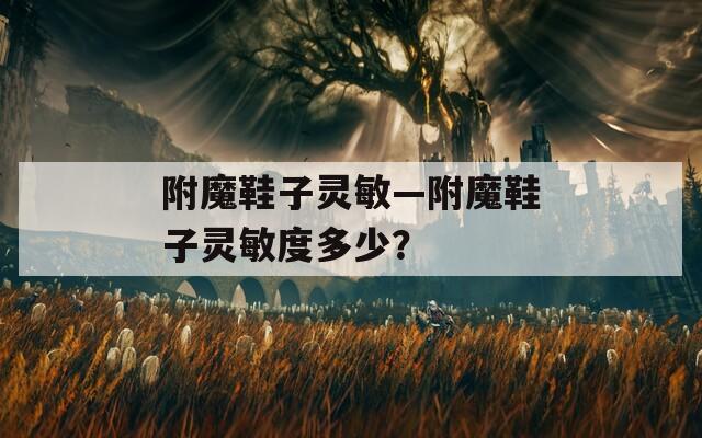 附魔鞋子灵敏—附魔鞋子灵敏度多少？