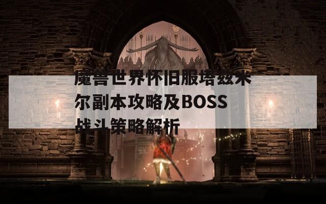 魔兽世界怀旧服塔兹米尔副本攻略及BOSS战斗策略解析