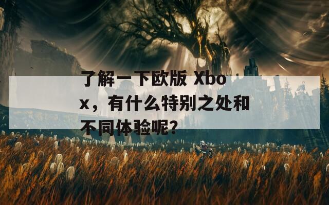 了解一下欧版 Xbox，有什么特别之处和不同体验呢？