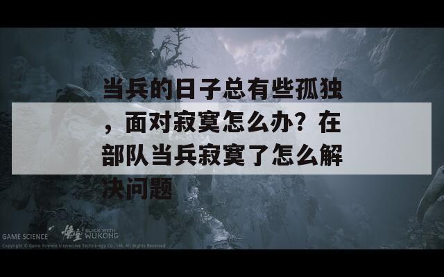 当兵的日子总有些孤独，面对寂寞怎么办？在部队当兵寂寞了怎么解决问题