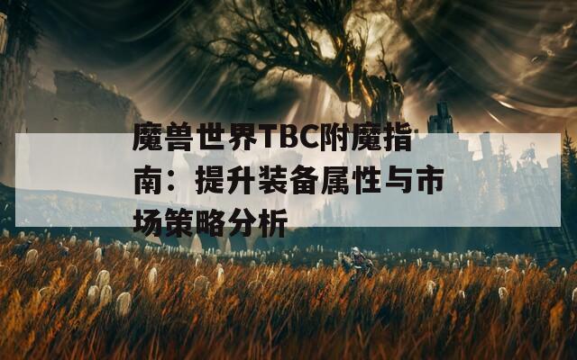 魔兽世界TBC附魔指南：提升装备属性与市场策略分析