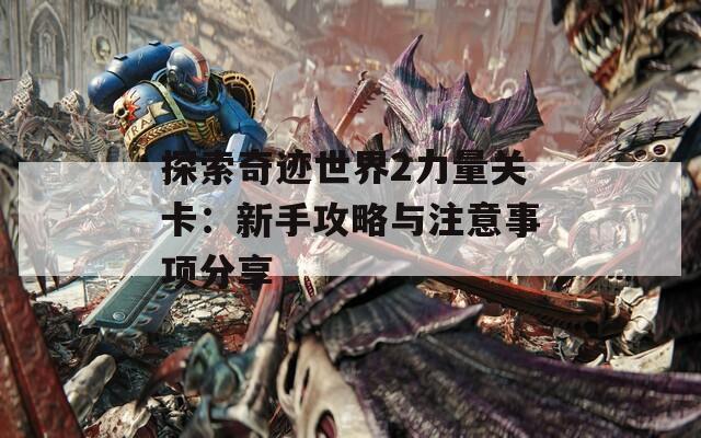 探索奇迹世界2力量关卡：新手攻略与注意事项分享