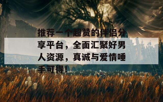 推荐一个超赞的伴侣分享平台，全面汇聚好男人资源，真诚与爱情唾手可得！