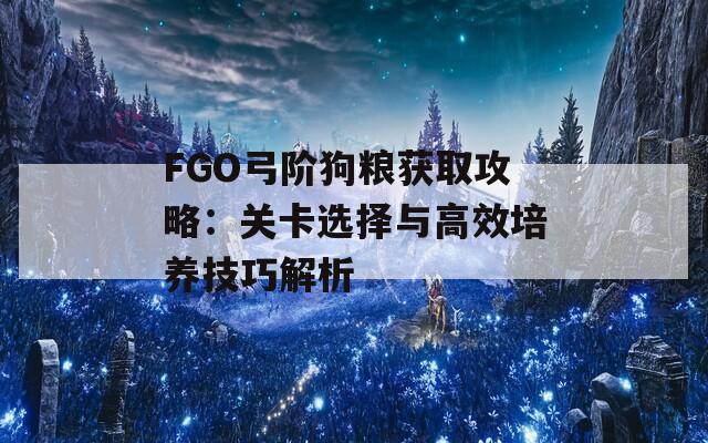 FGO弓阶狗粮获取攻略：关卡选择与高效培养技巧解析