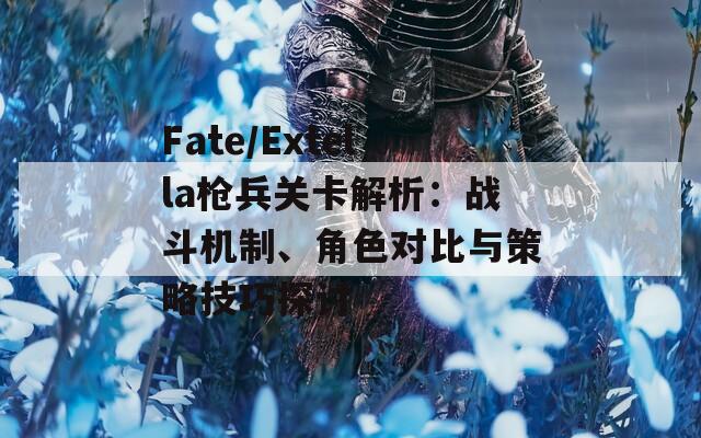 Fate/Extella枪兵关卡解析：战斗机制、角色对比与策略技巧探讨