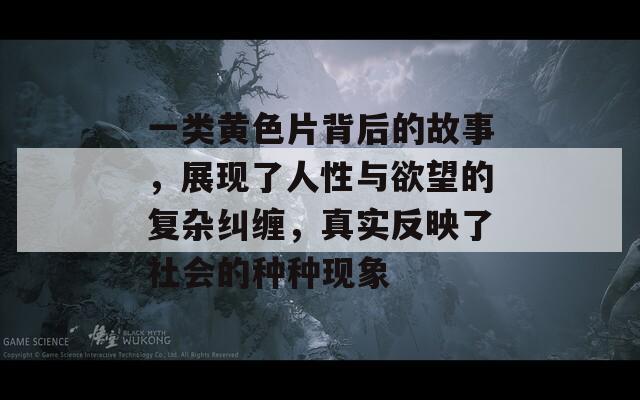 一类黄色片背后的故事，展现了人性与欲望的复杂纠缠，真实反映了社会的种种现象