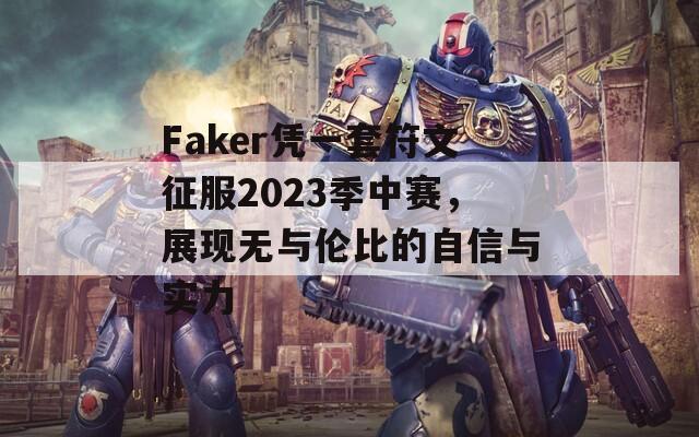 Faker凭一套符文征服2023季中赛，展现无与伦比的自信与实力