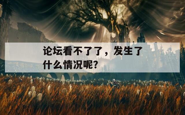 论坛看不了了，发生了什么情况呢？