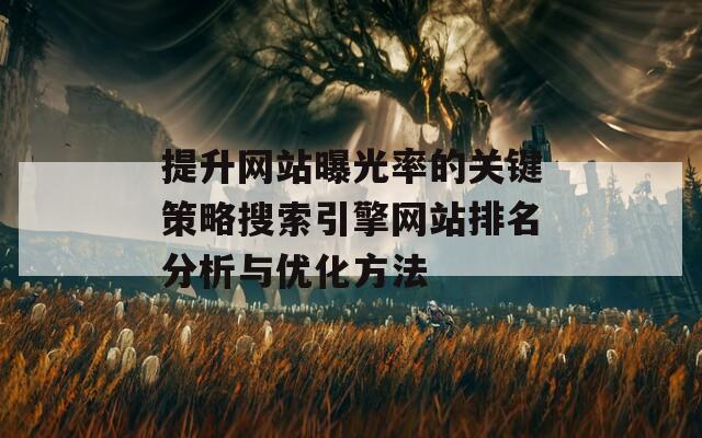 提升网站曝光率的关键策略搜索引擎网站排名分析与优化方法