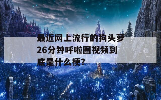 最近网上流行的狗头萝26分钟呼啦圈视频到底是什么梗？