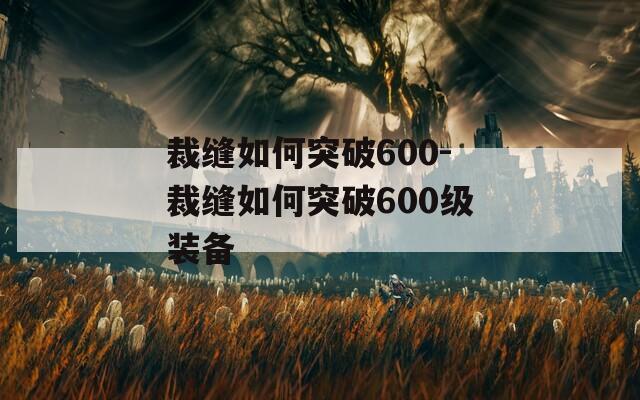 裁缝如何突破600-裁缝如何突破600级装备