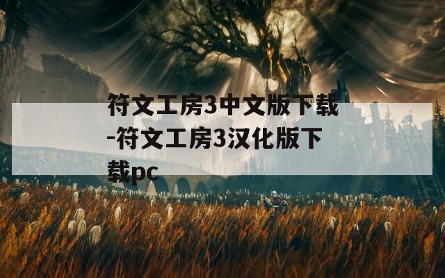 符文工房3中文版下载-符文工房3汉化版下载pc