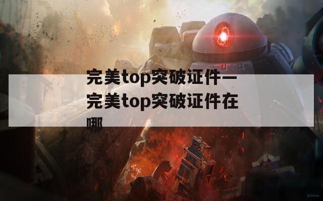 完美top突破证件—完美top突破证件在哪