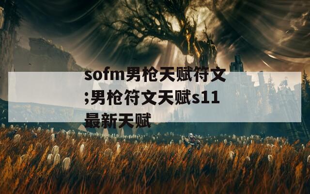 sofm男枪天赋符文;男枪符文天赋s11最新天赋