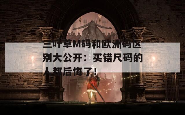 三叶草M码和欧洲码区别大公开：买错尺码的人都后悔了！