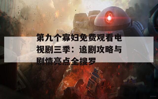 第九个寡妇免费观看电视剧三季：追剧攻略与剧情亮点全搜罗