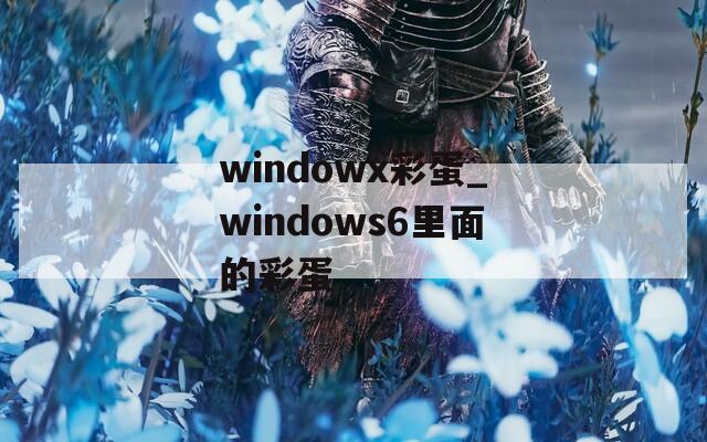 windowx彩蛋_windows6里面的彩蛋